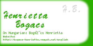 henrietta bogacs business card